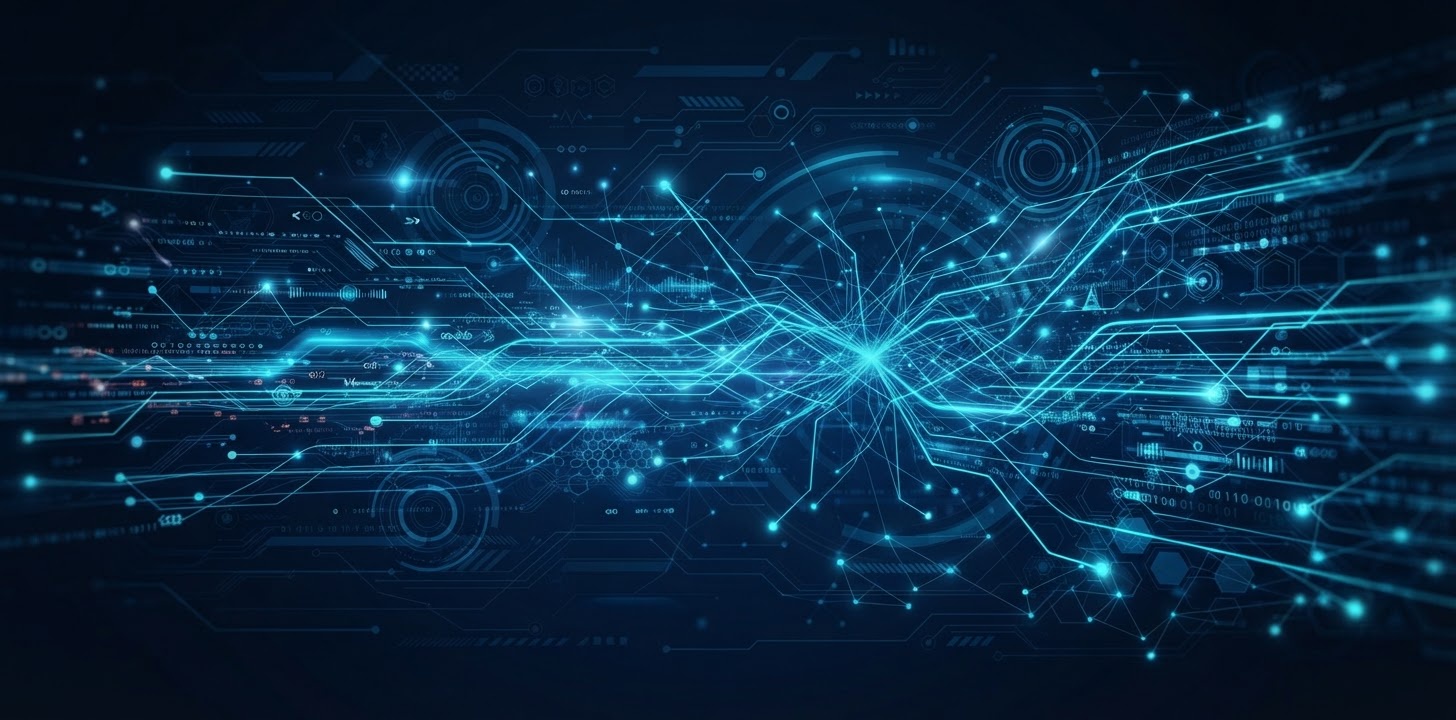 Abstract representation of bespoke software solutions and technology